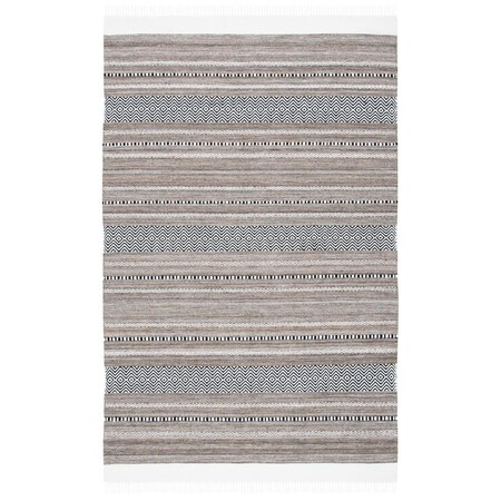 Safavieh 6 x 9 ft. Striped Kilim Global Rectangle Flat Weave Rug Black & Ivory STK101Z-6